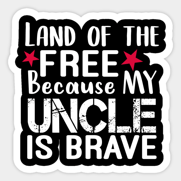 Land of the Free Because My Uncle Is Brave : Patriotic svg,Girl SVG,4th of July Svg, Red White and blue Svg, Boy 4th of July: 4th of July Pregnancy Announcement Sticker by First look